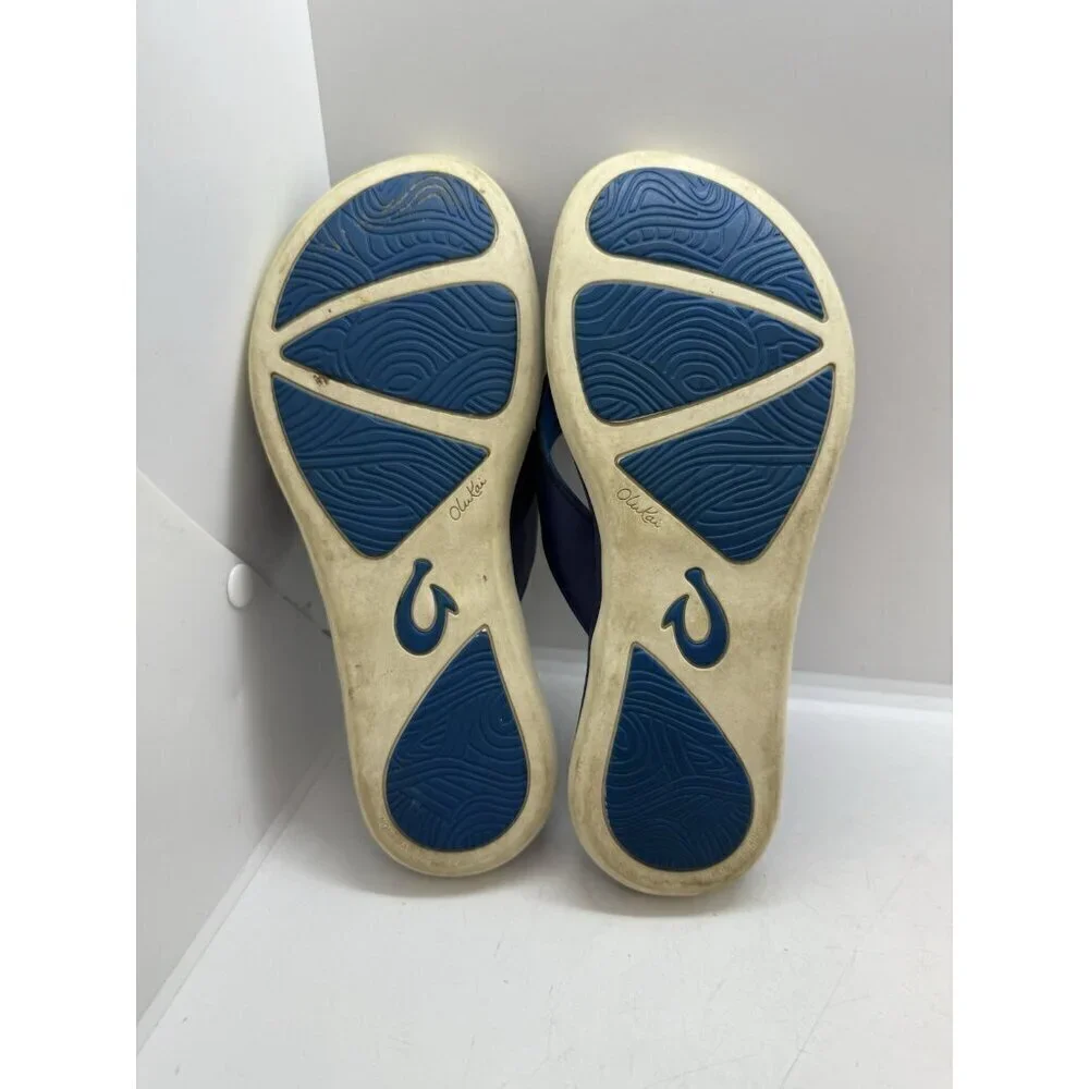 Olukai Niau Boys Blue Flip Flop Thong Sandals US Sz B 5 EUR 37 30144-5454 Shoes